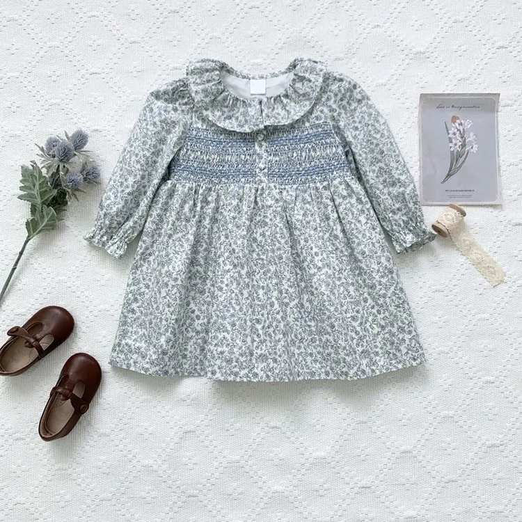 New Arrival Spring Autumn Winter Durable Comfortable Floral Print Casual Baby Dresses