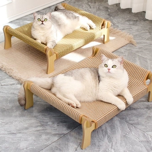 Hamac-lit pour <span class=keywords><strong>chat</strong></span> en bois avec griffoir, très populaire |   Chaise longue de grande taille résistante <span class=keywords><strong>à</strong></span> l'usure, pour toutes les saisons, intérieur/extérieur, canapé universel - Product Image 2