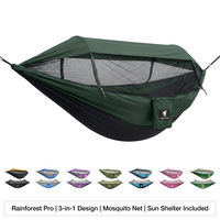 Hamac de voyage pour enfant, anti-retournement, anti-moustiques, moustiquaire, auvent de camping, capacité de 200 kg, longueur de 290 cm, utilisation toutes saisons