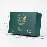 Boîte cadeau de luxe en cuir vert foncé personnalisée avec logo en feuille d'or pour flacons de parfum Oud Attar, emballage d'usine OEM