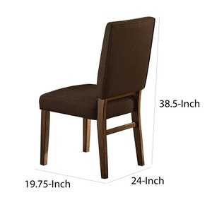 Chaise d'appoint convertible en bois et tissu, style transitionnel, avec rembourrage confortable, lot de 2, pour la maison, le bureau et l'appartement - Product Image 5