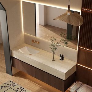 Conjunto de Muebles de Baño de Cerámica de Lujo con Espejo LED Inteligente - Product Image 1