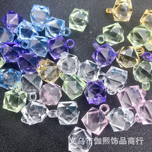 Acrylic Faceted Diamond Shaped Pendant Beads 16mm For Jewelry Making Loose Beads With Hole <b>Clear</b> Colorful <b>Resin</b> Craft Supplies - Product Image 1