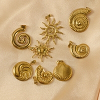 MECYLIFE Pendentif Breloque Coquillage et Soleil en Acier Inoxydable de Haute Qualité pour Bijoux DIY Thème Océan Estival