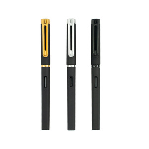 Matte Black Plastic Gel <b>Pens</b> With Customizable Logo For Corporate Events And Hotel Promotions - Product Image 1