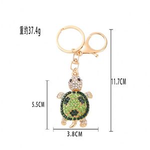 Turtle Keychain Crystal Rhinestone Metal Tortoise <b>Key</b> <b>Chain</b> Pendant, Marine Animal Bag Charm Car <b>Key</b> Accessory Gift - Product Image 6
