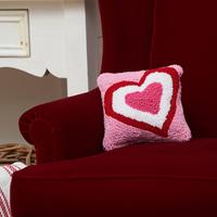 Housse de coussin décorative à broderie rayée de Noël à trois cœurs, 100% polyester, pour la maison, l'hôpital, cadeau pour petite amie