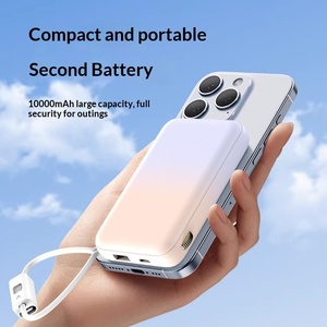 Nouvelle batterie externe magnétique portable 22,5 W à charge ultra-rapide 10000 mAh avec câble intégré et impression de logo <span class=keywords><strong>personnalisable</strong></span> - Product Image 2