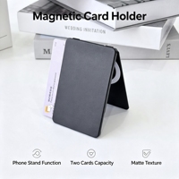 Porte-cartes magnétique vertical avec support latéral pour 2 cartes, texture mate, portefeuille fin pour téléphone, accessoires pour téléphone portable