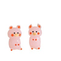 Ornement en verre rose en forme de cochon, fabriqué à la main par la technique du lampwork - Figurine d'animal mignonne pour la décoration de bureau et comme cadeau