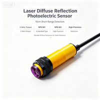 Sensor Fotoeléctrico de Reflexión Difusa Láser NPN NO de 3 Hilos Integrado, Interruptor de Detección de Alta Precisión de Corto Alcance de 10 cm