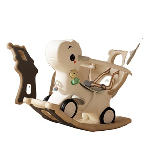 儿童4合1摇马平衡自行车婴儿摇摆带推手柄和脚凳骑在男孩和女孩的玩具礼物上 - Product Image 2