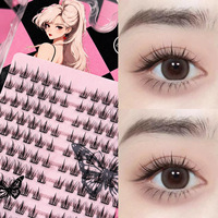 Deborah Discount Trilogy – Faux cils recourbés sans colle, application facile, effet naturel Manga, individuels en grappe, 3D, réutilisables, segmentés