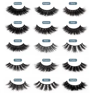 Own Brand Custom Thick 3D 100% Real Siberian Mink Strip False Eyelash Extensions 15 Styles Hot Selling Private Label False