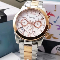 Montre-bracelet à quartz pour femme en gros, bicolore or rose, cadran multifonction, affichage jour/date, chronographe pour femme, Relojes