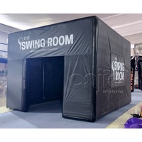 Simulateur de golf gonflable personnalisable de boîtier mobile de Sim de golf de PVC d'usine avec l'écran d'impact pour la maison