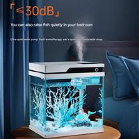 Humidificateur d'aquarium à pompe silencieuse Éclairage 7 couleurs Conception rectangulaire de bureau Surveillance de la température Système de filtration multicouche