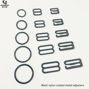 Accessori per Biancheria Intima, Anelli e Ganci per <span class=keywords><strong>Reggiseno</strong></span> in Metallo Rivestito in Nylon Nero di Alta Qualità Oeko - Product Image 3