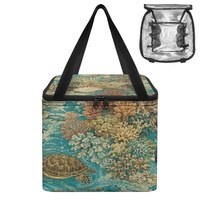 Sac à lunch isotherme personnalisé imprimé avec un motif de vagues corallines, océan côtier, pour transporter les aliments
