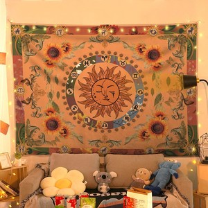 Tapis de mur suspendu bohème nordique transfrontalier personnalisé, étagère murale décorative pour chambre, <span class=keywords><strong>chevet</strong></span>, en polyester haut de gamme avec pompons - Product Image 4