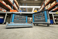 Conteneur de palette en plastique pliable robuste à grande capacité, à quatre entrées, en maille HDPE, empilable, pour l'agriculture