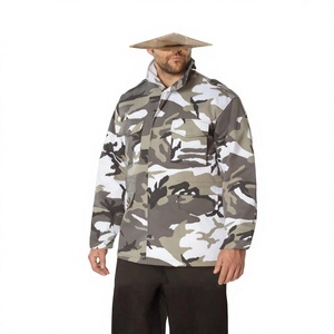 Men's Camouflage <b>Safari</b> <b>Jacket</b> Windproof Stand Collar Zipper Closure Workwear Style Polyester Material Autumn Wear - Product Image 4