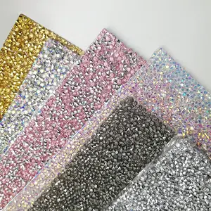 Folhas de strass de malha cristal, pedra de resina, correção quente, folha de transferência, strass, bandas de noiva, strass