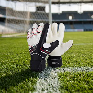 Gants de gardien de but de football respirants noir et blanc de qualité supérieure, conception OEM, tendance du moment, vente en gros - Product Image 4