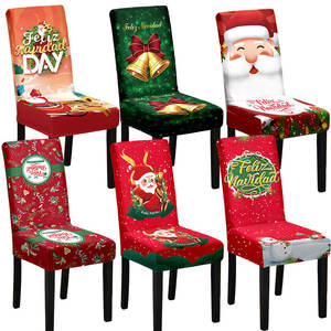 Forniture di decorazioni natalizie stampate coprisedili per sedia elasticizzata coprisedili in poliestere natale copertura per sedia da pranzo - Product Image 1