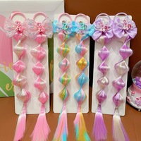 Nouveaux accessoires pour cheveux de dessin animé, nœud papillon, paillettes, plastique/résine, perruque à tresse à bulles Pinkie Pie, super irisé, petit élastique pour cheveux de fête