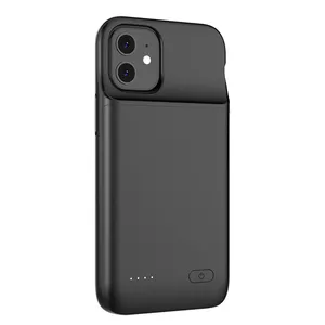 Portable charging phone battery case black Soft TPU +ABS design case for iphone 12 pro max 4800mAh