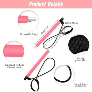 Barra de Pilates y Yoga Portátil con Banda de Resistencia, Barra de Tonificación Muscular para Gimnasio en Casa, Barra de Estiramiento para Ejercicios Deportivos - Product Image 6