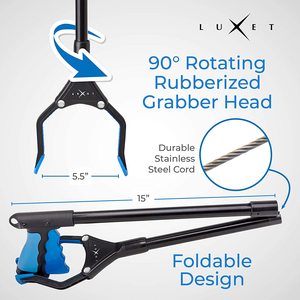 Lot <span class=keywords><strong>de</strong></span> 8 pincettes ramasseurs <span class=keywords><strong>de</strong></span> déchets en alliage d'aluminium <span class=keywords><strong>de</strong></span> 83 cm avec poignée en plastique <span class=keywords><strong>pour</strong></span> personnes âgées - Aide à la mobilité <span class=keywords><strong>pour</strong></span> la maison et le jardin - Extension <span class=keywords><strong>de</strong></span> bras - Product Image 3