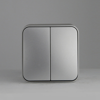 Interruptor de Pared de Superficie Estándar Europeo, Ignífugo, de 2 Botones, 1 Vía, 10A, 250V, para Uso Doméstico
