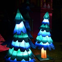 Linternas LED de Seda Chinas Impermeables con Formas de Plantas, Decoraciones para Festivales al Aire Libre, Halloween/Día de Acción de Gracias/Navidad/Año Nuevo