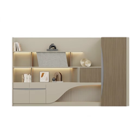 Bureau d'ordinateur de luxe en bois massif peu encombrant en forme de L avec tiroirs de rangement et bordure en PVC pour