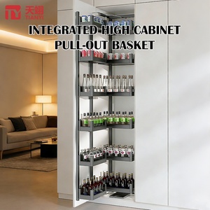 TIANYI Modern 6-Tier Integrated Tall Cabinet Pull Out Basket Heavy Duty Pantry Organizer Linked <b>Kitchen</b> <b>Storage</b> System - Product Image 1