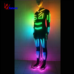 RF-Fernbedienung LED-Tanzkostüm für Akrobaten, Programmierbares Akrobaten-Show LED-Kleidungsstück LED-Anzug Schwarz 1 Stück Erwachsenen-Set - Product Image 3