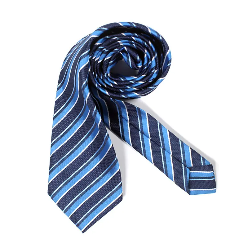 Custom pattern jacquard woven stripe neck ties microfiber polyester male tie