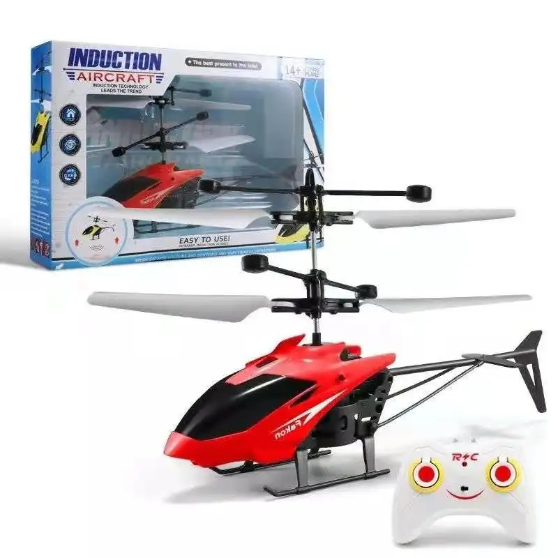 プラスチック製リモコン航空機Rcセンサー誘導飛行機フライングジェスチャーセンシングフライトヘリコプターおもちゃライト付き
