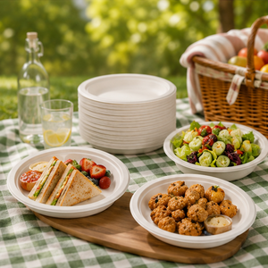 Platos Desechables Biodegradables de <span class=keywords><strong>Bagazo</strong></span> de Caña, Platos Compostables Resistentes para Fiestas y Catering - Product Image 4