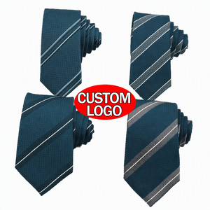 Cravatta di Lusso da Uomo in Seta Floreale a 7 Pieghe, Classica a Righe, per Club Nautico, Cravatta Sportiva Esecutiva - Product Image 1