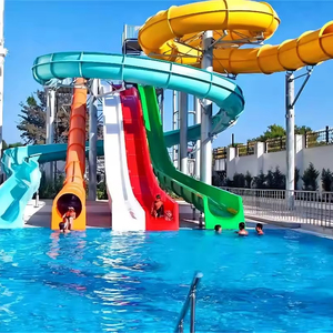 Toboggan aquatique extérieur, parc d'attractions commercial, jeu de toboggan aquatique en fibre de verre, équipement de jeu aquatique pour adultes, certificat IOS - Product Image 1