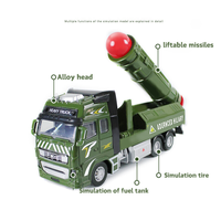 PANDAS 1:24 Modèle réduit de voiture en métal simulé camion missile à tirer en alliage militaire jouet pour garçons