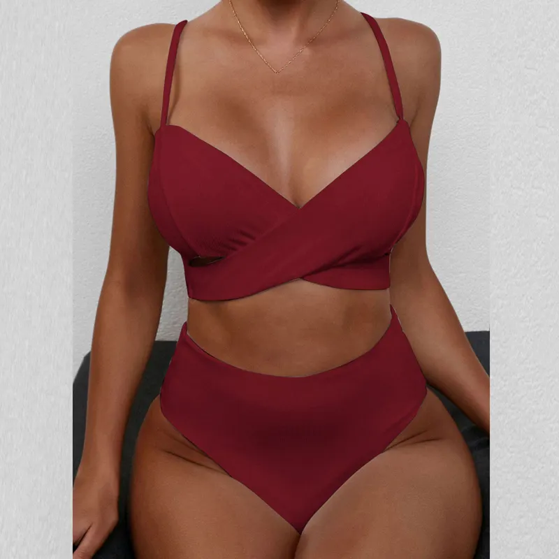 Pakaian Renang Wanita Ukuran Besar 2021 Bikini Push Up Wanita dengan Cangkir Set Bikini Baju Renang Baju Renang Baju Pantai Berenang