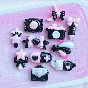 Mini Accessori in Resina Neri e Rosa a Tema <span class=keywords><strong>Fata</strong></span> Fai da Te, per Capsule di Matite, Fiocchi, Gioielli, Colla Crema, Decorazioni per Custodie Telefono, Fermagli per Capelli e Manicure - Product Image 5