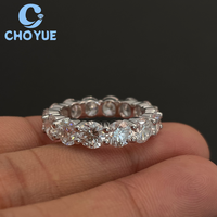 Bague de mariage en argent sterling 925 massif de luxe, diamant de laboratoire D VS de 5 mm, taille brillant rond, certifiée IGI