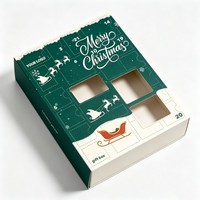 Calendrier de l'Avent personnalisé recyclable pour Noël, boîte à surprises, chocolat, bonbons, beignets, emballage alimentaire, boîte en papier
