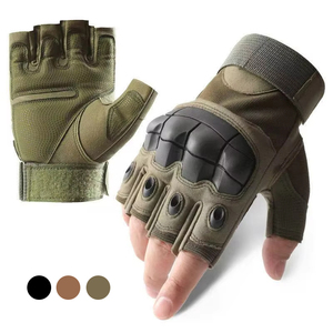 <span class=keywords><strong>Gants</strong></span> de prévention des chutes demi-doigts pour moto <span class=keywords><strong>Gants</strong></span> d'alpinisme de sport résistants pour l'équitation d'été Gant en cuir résistant aux chocs - Product Image 1