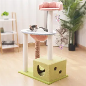 Fabricant de maison d'arbre à chat design rose en gros